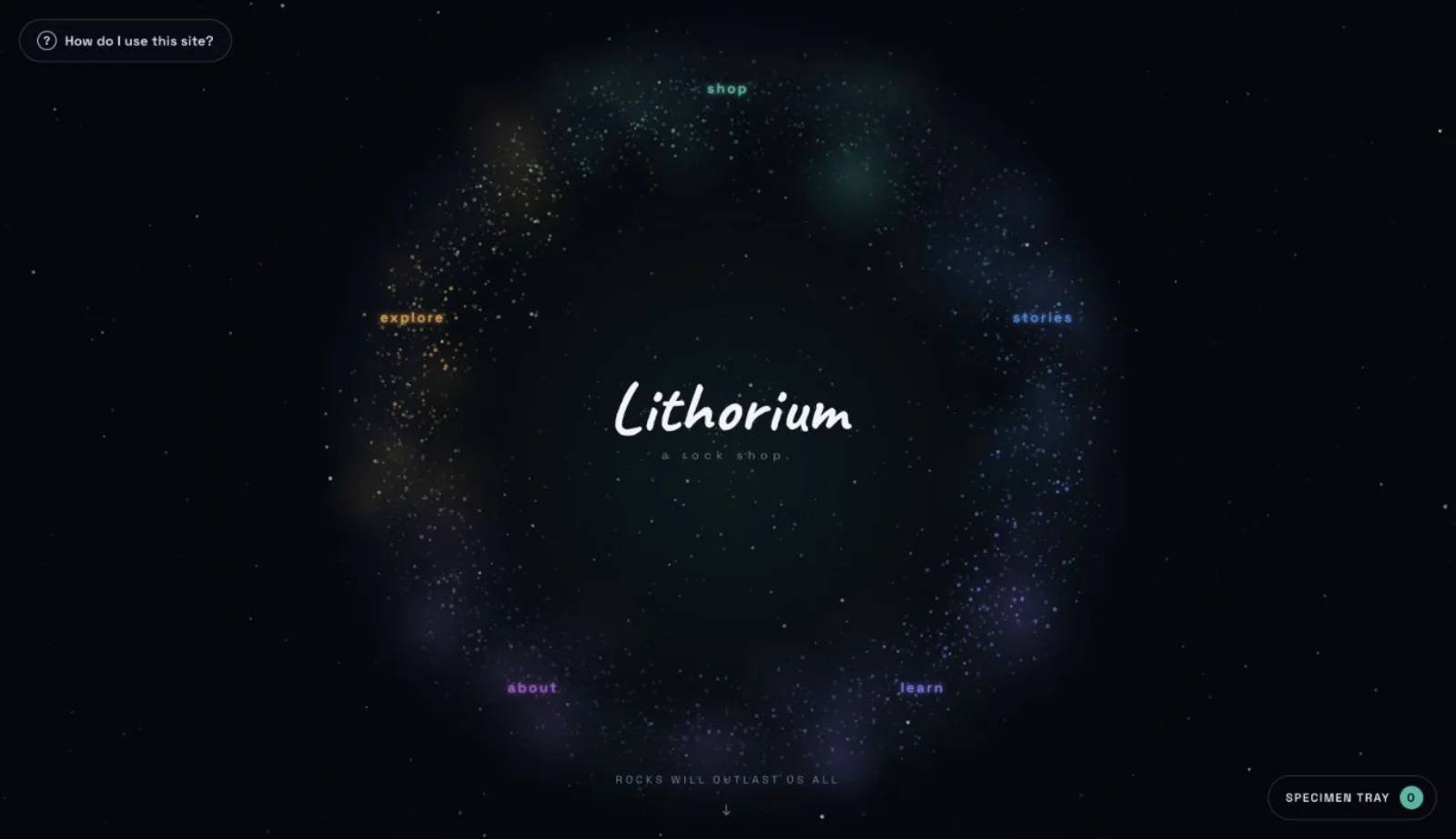 Lithorium orbital navigation surrounding a field of particles